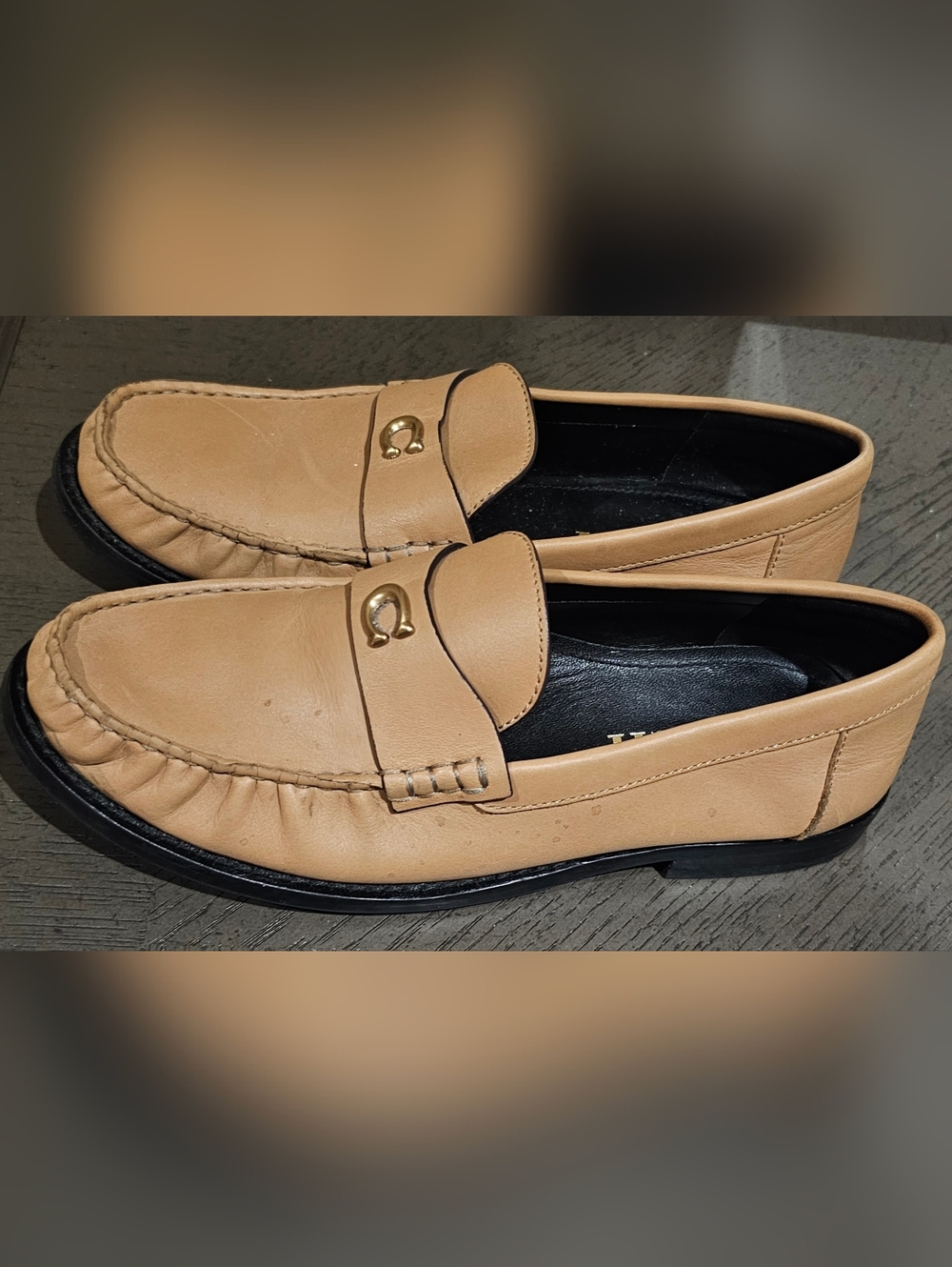 Coach Tan Leather Loafers Women Size 7